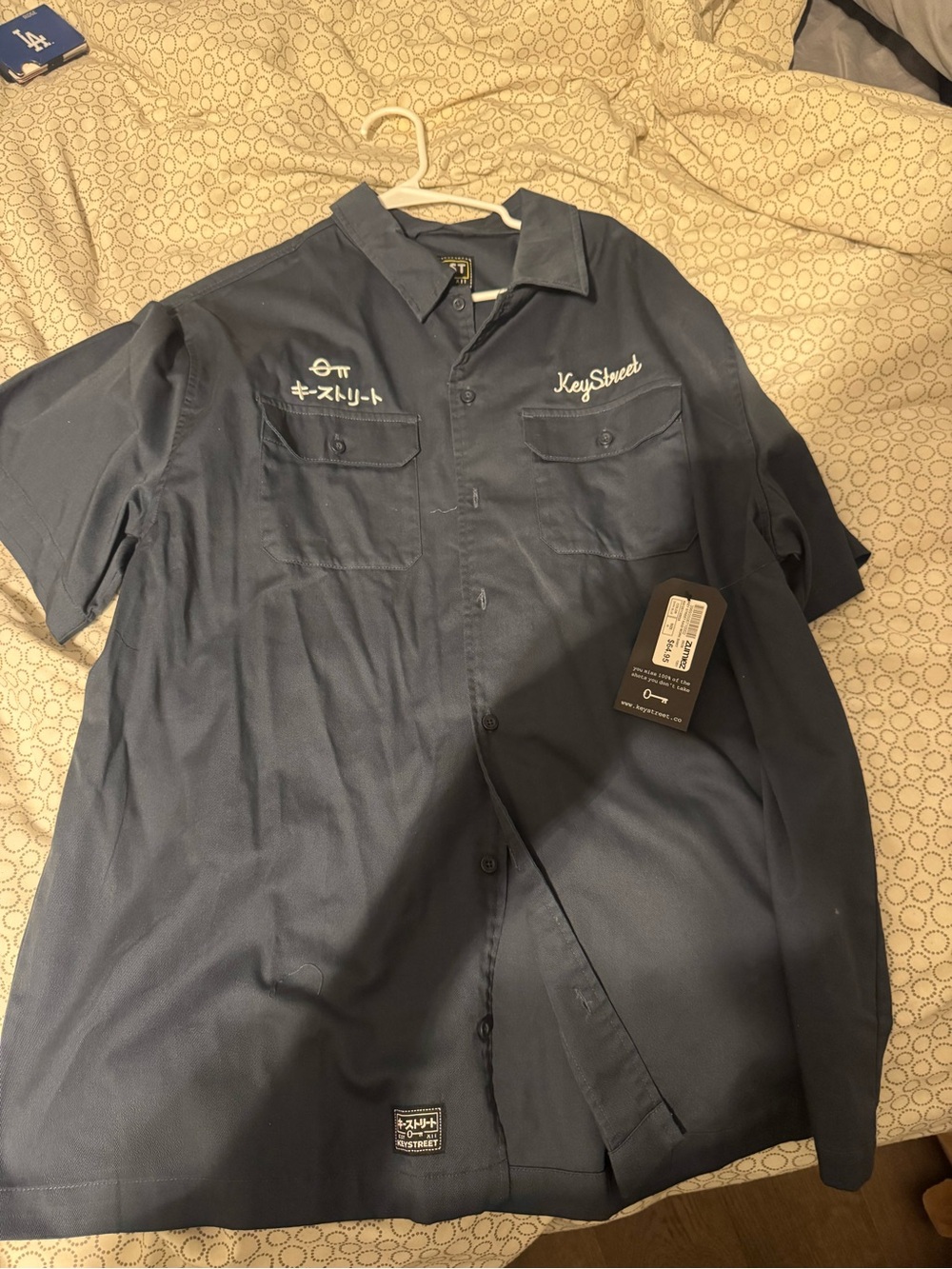 Zumiez KeyStreet Navy Short Sleeve Button-Down Work Shirt